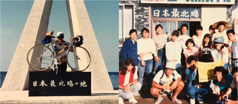 友人たちと共に自転車で全国各地を訪ねる鈴木史朗。